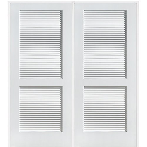 Verona Home Design Louver Interior Door 72'' x 80'' Solid